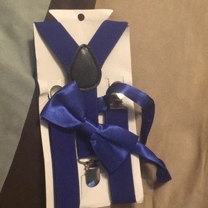 Boy’s bow tie and suspended set royal blue